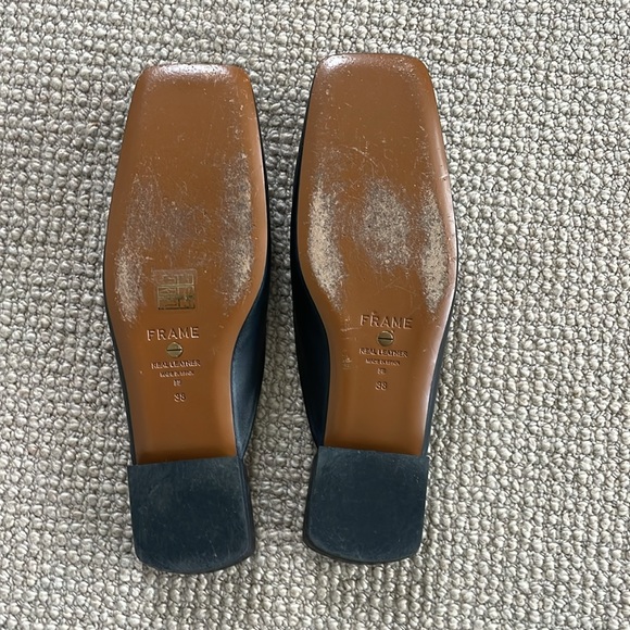 Frame leather black square toe mules size 38 - Picture 2 of 5